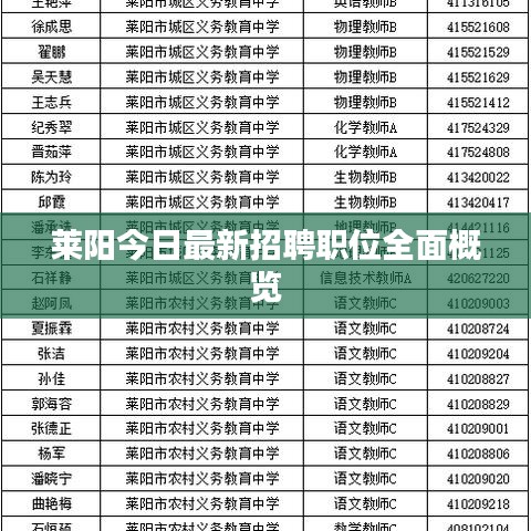 莱阳最新招聘信息大全,获取指南与职位更新速递